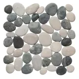 Pebble Black & Tan 12×12 Perfect Pebble Mosaic Matte