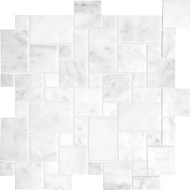 Bianco Venatino 12×12 Mini Versailles Mosaic Honed