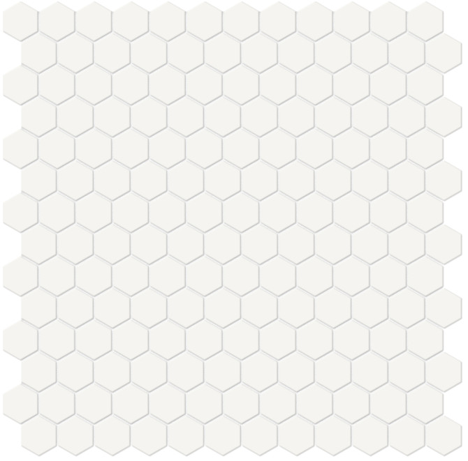 Nantucket White 1″ Hexagon Mosaic Matte