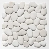 Pebble Antique Timor White 12×12 Perfect Pebble Mosaic Matte