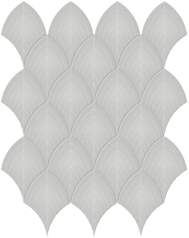 Nantucket Medium Gray 11×13 Scallop Mosaic Glossy