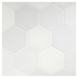 TrueTones Porcelain 16 Shades Of White Matte 5-1/2″ Hexagon