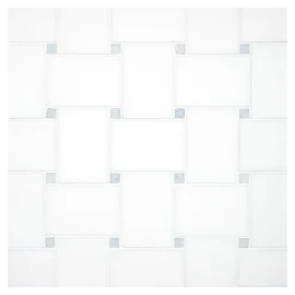 Fine Mosaic Works Thassos Select Polished And Celeste Blue Polished 11×11 Bold Basketweave Mosaic Polished Fine Mosaic Works Thassos Select Polished And Celeste Blue Polished 11×11 Bold Basketweave Mosaic Polished
