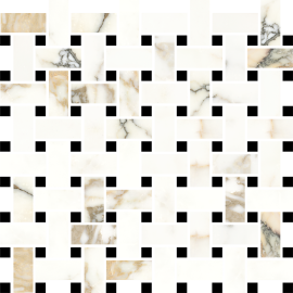 Eesome Gold 12×12 Basketweave Mosiac Satin Rectified