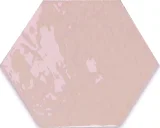 Zellige Hexa Pink 4×5 Hexagon Field Tile Glossy