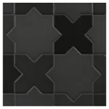 TrueTones Porcelain 16 Shades Of Black  Matte Crossing Star Pattern