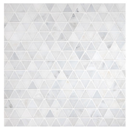 Fine Mosaic Works Asian Carrara Ultra Premium Honed And Asian Carrara Ultra Premium Polished 11×10 Refined Triangles Mosaic Mixed