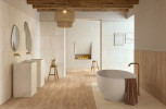 Cocoon Glee 8x48 and Shapes of Italy Itria 4x24, 8x24, 24x24 and 24x48