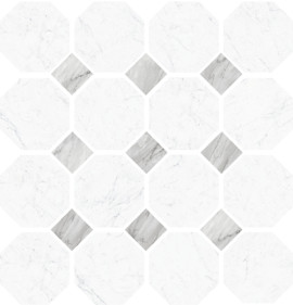 Carrara 12×12 Ottagona Mosaic Honed Rectified