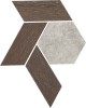 Orleans Gray & Brown 12×10 Interlocking Hex Mosaic Matte