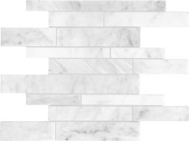 Bianco Venatino 12×12 Random Strip Mosaic Honed