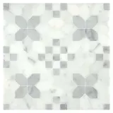 Specialty Mosaic Collection Italian Carrara Light Select Honed And Italian Carrara Dark Select Honed 12×12 Lucid Mosaic