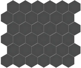 Nantucket Black 2″ Hexagon Mosaic Matte