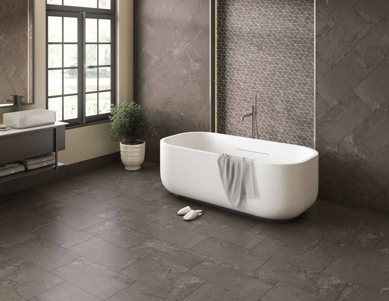 Owen Stone Sable 12x24 and Slipper Crossville Mosaic