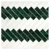 Basic Mosaic Collection Bianco Dolomiti Select Honed And Dutchess Green Honed 1×4 Pairingbone Mosaic