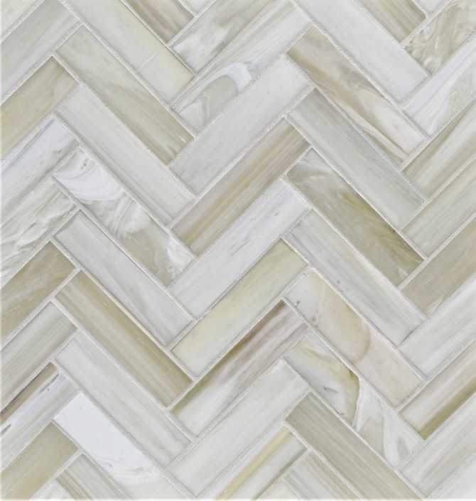 Agate Asolo 1×4 Herringbone Mosaic Silk