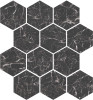 Marmo Black 9×11 Hexagon Mosaic Matte