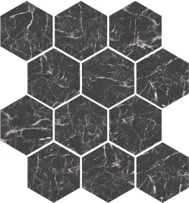 Marbles Marmo Nero 9×11 Hexagon Mosaic Matte Marbles Marmo Nero 9×11 Hexagon Mosaic Matte
