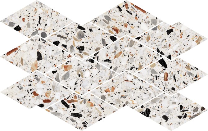Terrazzo Allure Venice 10-1/2×17 Diamond Deco Mosaic Matte