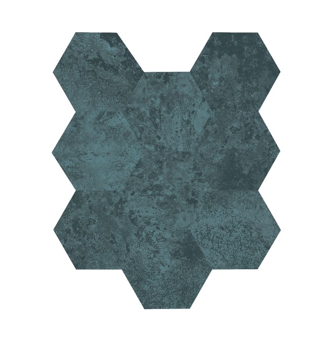 Alchemy Navy 11×13 3D Hexagon Mosaic Rectified