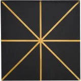 Ellington Ebony & Brass 12×12 Carlyle Decorative Tiel Honed
