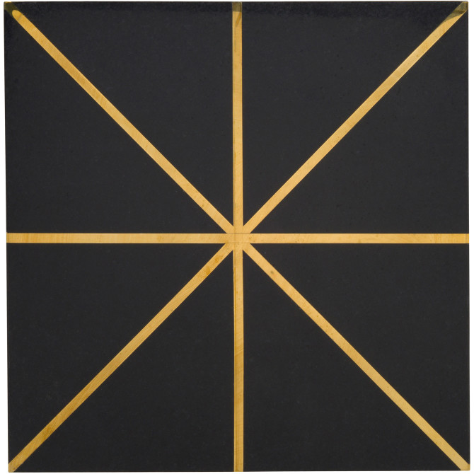 Ellington Ebony & Brass 12×12 Carlyle Decorative Tiel Honed