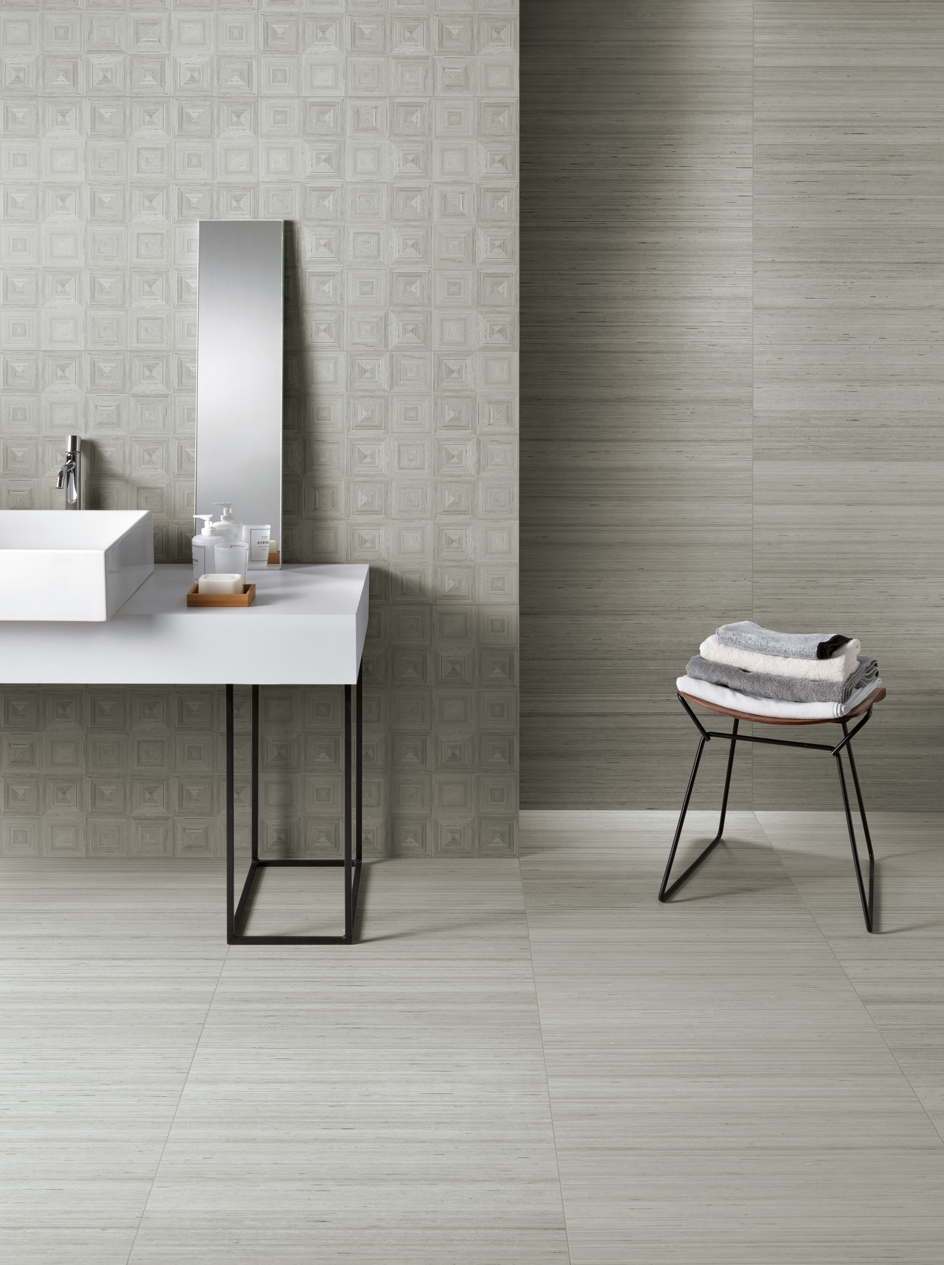 Shibusa Grigio 24x24, 12x24 and 24x24 Texture Intarsio Deco
