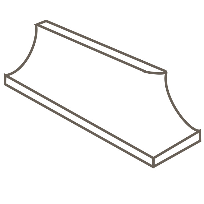 Unglazed Mosaics – Porcelain Light Smoke Speckled 2×1 Left Cove Base Corner Matte