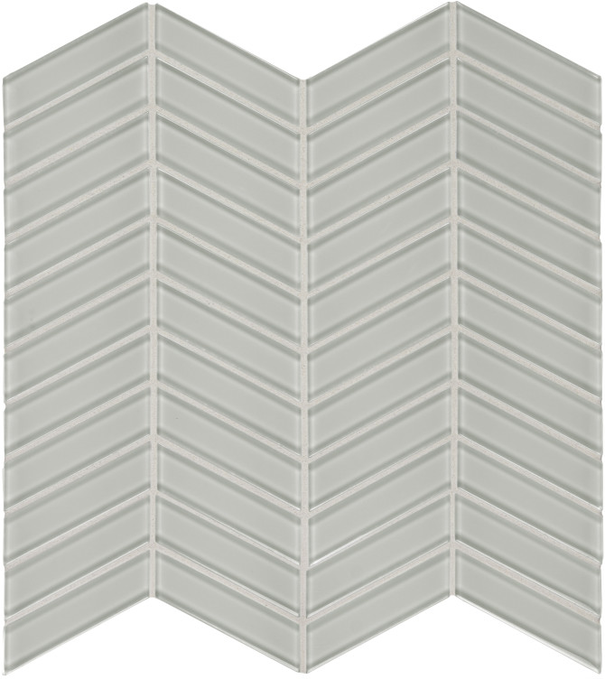 Bliss Element Glass Mist 12×12 Chevron Mosaic