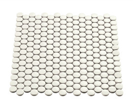 Multiplier White 3/4″ Penny Round Mosaic Glossy