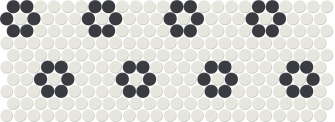 Unglazed Mosaics – Porcelain Rosette 1″ Penny Round Mosaic