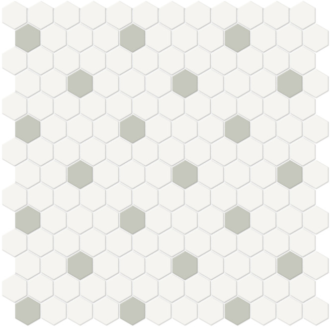 Nantucket Sage 1″ Hexagon with Insert Mosaic Matte