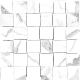 Caspar Statuario 2×2 Basketweave Mosaic Matte