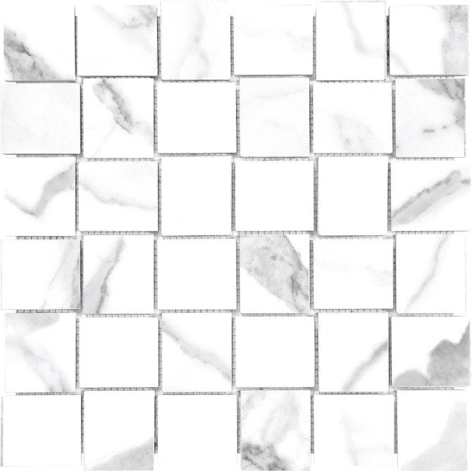Caspar Statuario 2×2 Basketweave Mosaic Matte