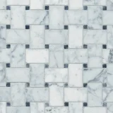 Tribeca Classic White 13×13 Basketweave Mosaic Honed