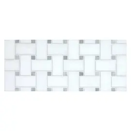 Fine Mosaic Works Thassos Select Polished And Ming Green Polished 12×12 Traditional Basketweave Mosaic Polished Fine Mosaic Works Thassos Select Polished And Ming Green Polished 12×12 Traditional Basketweave Mosaic Polished
