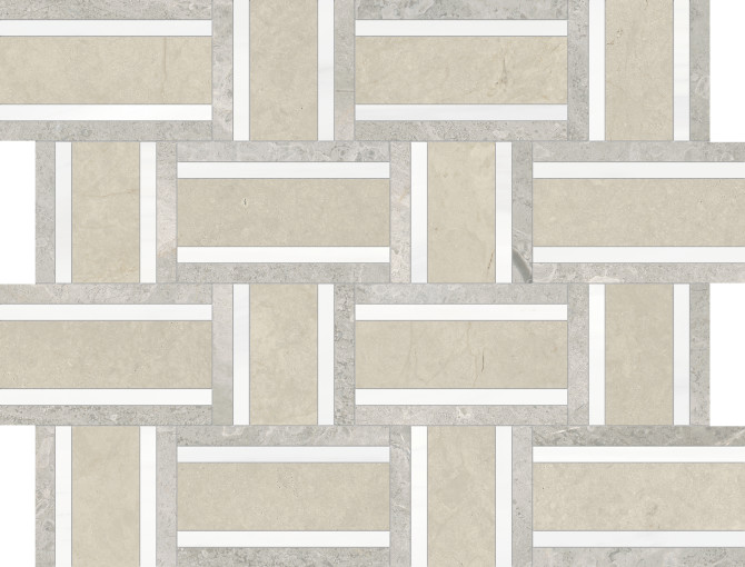 Waterjet Stone Mosaics Clay 12×15 Cesto Mosaic Honed
