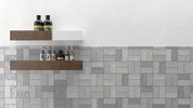 Fez Grey 2.5x5 Gloss and Grey Bullnose 1.5x5 Gloss