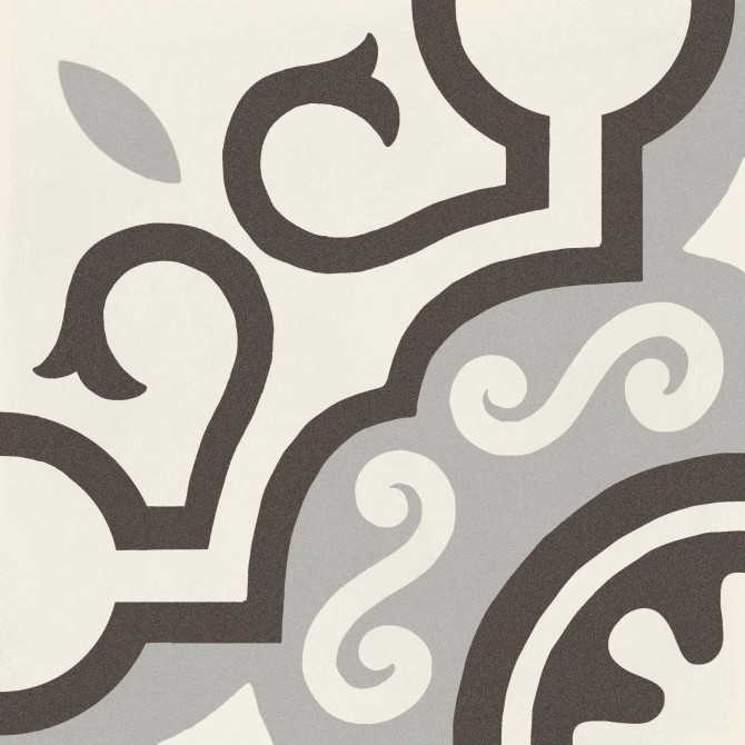 D_Segni Chalk/Midnight/Shadow/Smoke Blend 8×8 Parisian Decorative Tile Matte