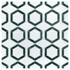 Specialty Mosaic Collection East White, Asian Carrara Ultra Premium And Dutchess Green 6×12 Metro Hex Mosaic Honed