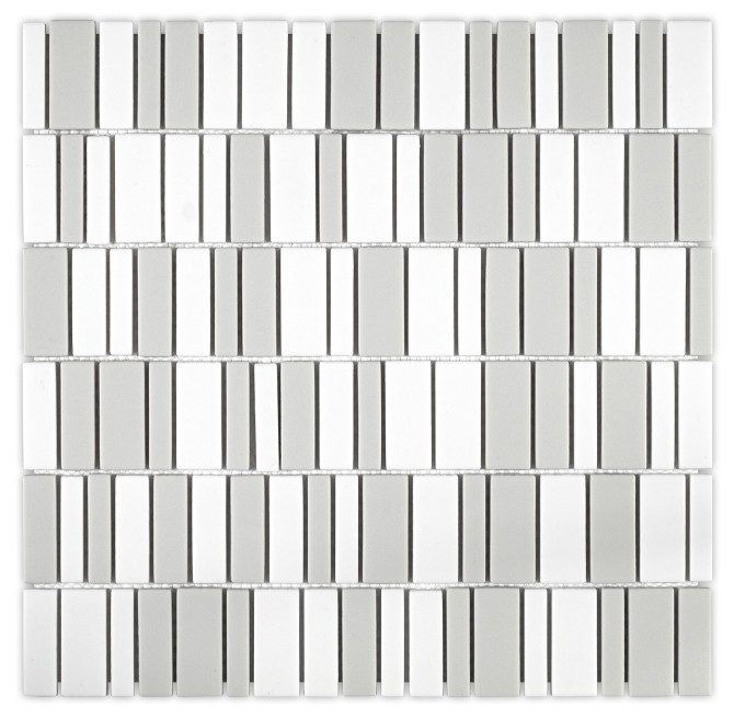 Nano Gray & White 12×12 Binary Mosaic