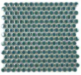 Hexes And O’S Sea 3/4″ Penny Round Mosaic Glossy