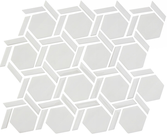 Maja Mist 9×10 Hex Wheel Mosaic Matte