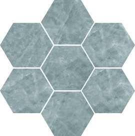 Bondi Blue 11×12 Hexagon Mosaic Satin