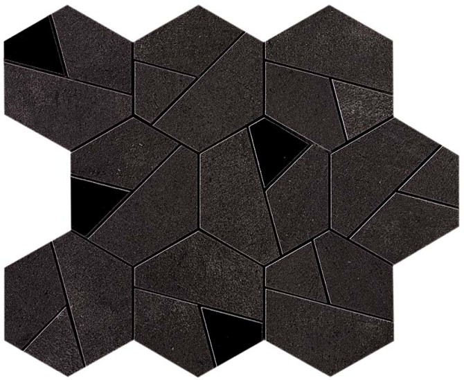 Boost Tarmac With Black 10×11 Hexagon Mosaic