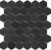 Basalt Black 2″ Hexagon Mosaic Honed