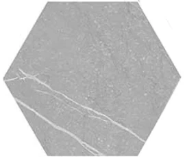 Love Affairs Petra Grey 8×9 Hexagon Field Tile Matte