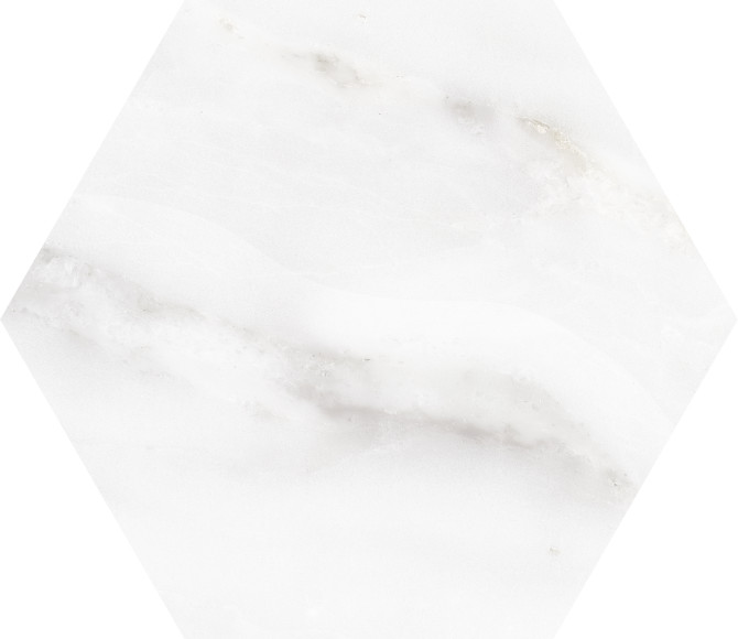 Love Affairs Calacatta 8×9 Hexagon Field Tile Matte