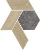 Orleans Black & Tan 12×10 Interlocking Hex Mosaic Matte