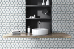 Maja Wave Seafoam Hex Wheel Mosaic